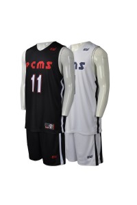 WTV138  製造雙面運動套裝款式   自訂籃球運動套裝款式    雙面穿  籃球衫  設計個性運動套裝款式   運動套裝工廠    黑色  白色